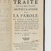 <span class="artist-name-product">LAVAUS  G</span> Traité de la mauvaise articulation de la parole, ou après avoir fait un dénombrement des différentes espèces de défauts d'articulation, on rend raison de chacune par les principes de la méchanique, & l'on cherche enfin les remèdes convenables à ces défauts.