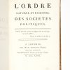 <span class="artist-name-product">LE MERCIER DE LA RIVIÈRE  Pierre-Paul</span> L'Ordre naturel et essentiel des sociétés politiques.